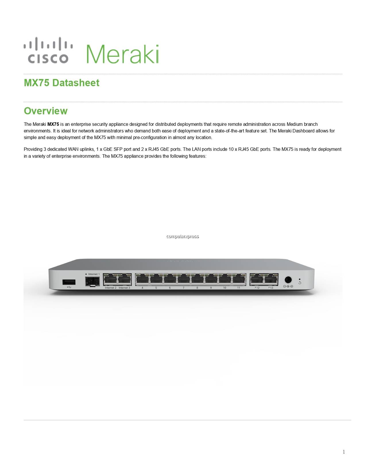Cisco Meraki MX75